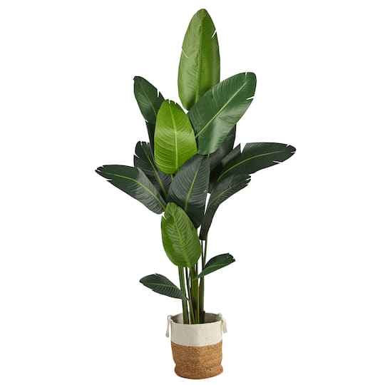 7ft. Artificial Travelers Palm Tree with Basket